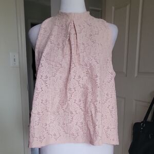 Love, Fire Elegant Pink Lace Sleeveless Top